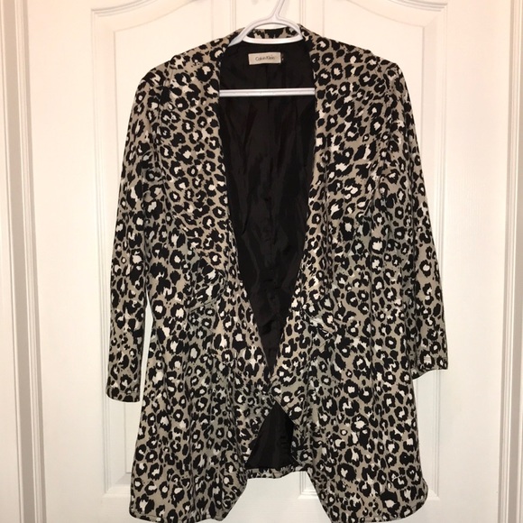 🧵 Calvin Klein Leopard Print Blazer - Picture 1 of 4